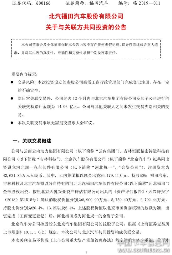 福田汽車關于與關聯方共同投資的公告-1.jpg